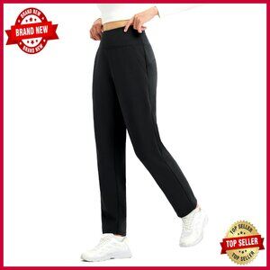 Fleece Lined Thermal Pants Water Resistant High Waisted Travel Work Golf